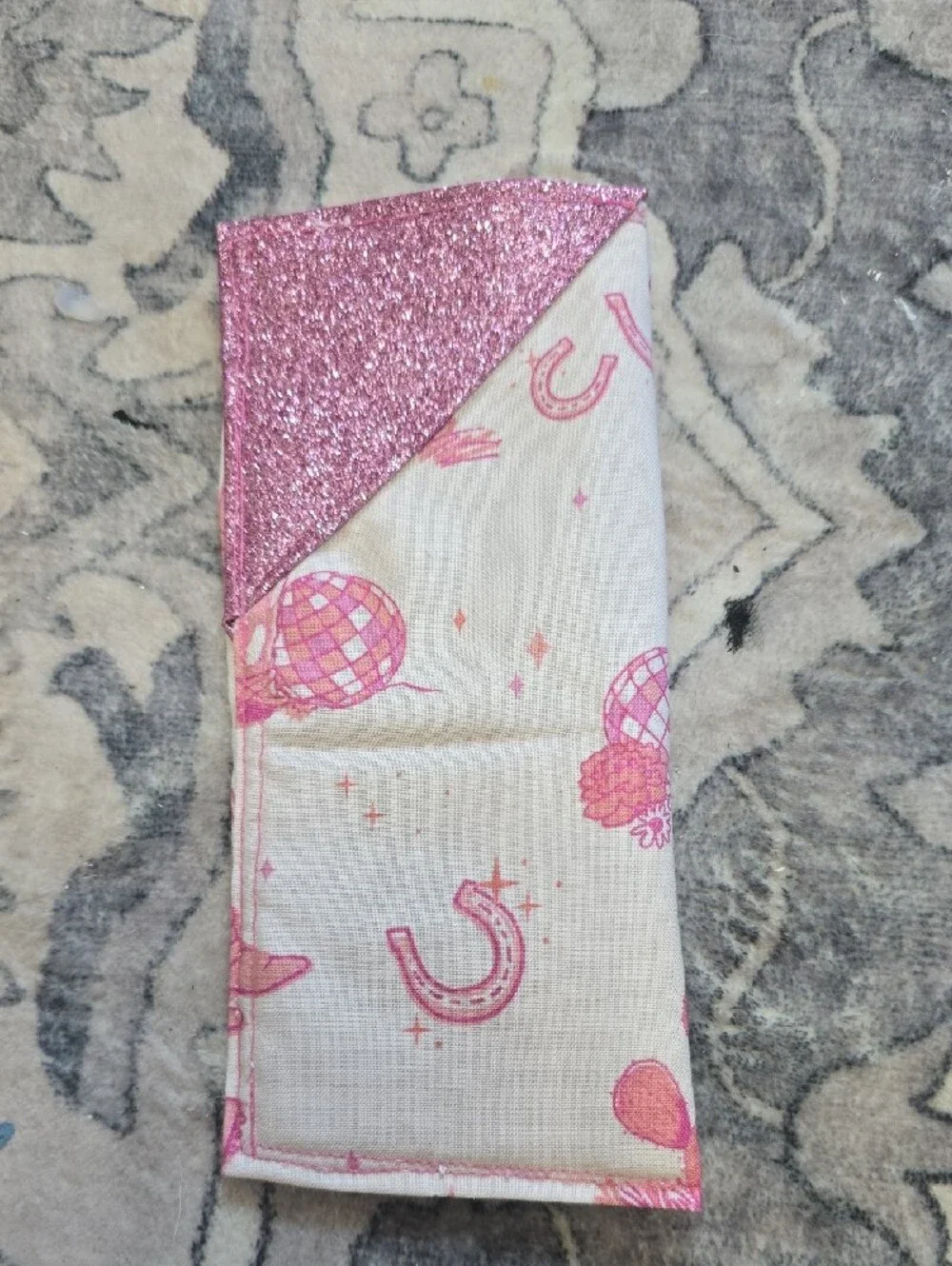 Pink Glitter Glasses Sleeve - Hand Made